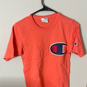 Champion Men’s Shirt Tee XS Papaya Orange Logo Short Sleeve Excellent Cond